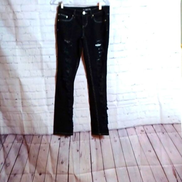 VANILLA SKY ‎ Ripped Blue Soft Skinny Jeans New  sz 7 - Picture 3 of 12